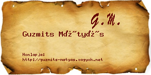 Guzmits Mátyás névjegykártya