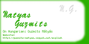 matyas guzmits business card